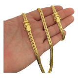Corrente Cordão Pulseira 6mm Masculino Banhado A Ouro 18k