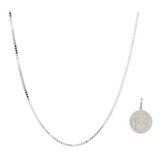 Corrente Cordão Veneziana Masculina Com Pingente De São Bento 70 Cm Italiano Prata 925