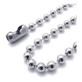 Corrente De Bolinha Aço Inox Cirúrgico 80 Cm 2 Fechos