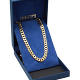 Corrente De Prata 925 Banhada A Ouro 18k Groumet 60cm Grossa