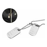 Corrente Do Exército Dog Tag Aço Inox 316l Militar Prateado