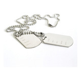 Corrente Do Exército Dog Tag Aço Inox 316l Militar Prateado