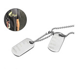 Corrente Do Exército Dog Tag Aço Inox 316l Militar Prateado