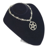 Corrente Feminina Colar Arame Farpado Pentagrama Bruxa Off