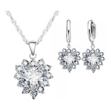 Corrente Gargantilha Colar Brincos Cristais Com Strass