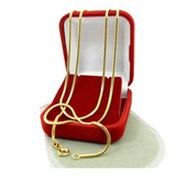 Corrente Masculina 60cm 2mm Largura Folheado Ouro Cr807 Cor Dourado