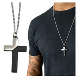 Corrente Masculina Colar Crucifixo Cruz Prata