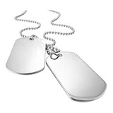 Corrente Masculina Colar De Identificação Militar Aço Inox