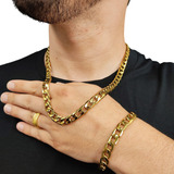 Corrente Masculina Luxo 10mm Ouro 18k Tungstênio Pulseira
