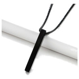 Corrente Masculina Preta Pingente Pendulo 70cm Tungstênio