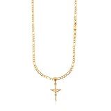 Corrente Masculino Banhada A Ouro 18k Cordão Ping Cruz