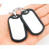 Corrente Militar Placas Lisa Identificação Exercito Aço Inox