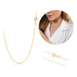 Corrente Modelo Veneziana Fina De 45 Cm Banhada Ouro