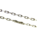 Corrente Ouro Branco 18k Masculina Maciça Cadeado15grs 60cm