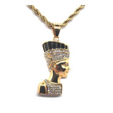 Corrente Pingente Rainha Nefertiti Egípcio Egito