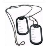 Corrente Placa Identificação Exército Aço Inox 316l Dog Tag