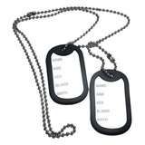 Corrente Placa Identificação Exército Dog Tag Aço Inox 316l