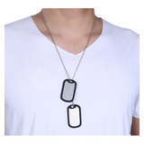 Corrente Placa Identificação Exército Dog Tag Aço Inox 316l