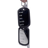 Corrente Placa Identificação Exército Dog Tag Aço Inox 316l