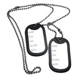 Corrente Placa Identificação Exército Dog Tag Aço Inox 316l