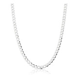 Corrente Prata 925 Maciça Cordão Masculino 5mm 70cm Cor Prateado