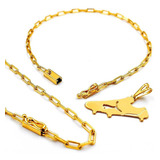 Corrente Pulseira Pingente Chuteira Puma Banhado Ouro 18k