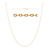 Corrente Rommanel Joias Ouro 18k Fio Fino Cadeado 50 Cm Cor Dourado