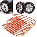 Correntes De Neve Para Carro Correntes De Pneu De Emergência 10 Peças Rodas De Pneu De Inverno Correntes De Neve De Plástico Laranja Equipamentos Antiderrapantes Adequados Para