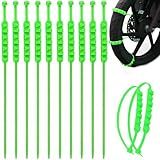 Correntes De Neve Para Moto Elétrica 10 Peças Correntes De Pneu Antiderrapantes Correntes De Roda Para Neve Nylon Quebra Gelo Multicamadas Dentes De Inverno Correntes De Pneu Para Neve Verde 