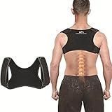 Corretor De Postura Ajustável COPPER HEAL- Colete Ergonômico Para Homens E Mulheres- Alívio De Dor E Melhora Da Postura - Suporte Ortopédico Para Coluna- Tamanho S-M- Preto