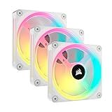 CORSAIR Ventoinhas QX Series QX120 RGB 120 Mm ICUE Link Ecosystem Ventiladores PWM Dome Magnético RGB Pacote Com 3 Kit De Iniciante Com Hub De Sistema Incluído Branco