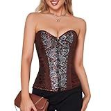 Corset Corselet Espartilho Cinta Modeladora Melhora Postura Festa Marrom M491