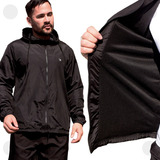 Corta Jaqueta Vento Forrada Masculina Impermeável Liso Capuz