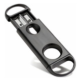 Cortador Charutos Basic Plástico Preto Lâmina Dupla