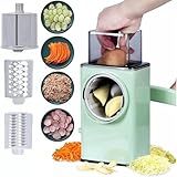 Cortador De Legumes 3 Em 1 Multifuncional Fatiador De Vegetais Alho Verduras Ralador Com Lâminas Aço Inox Manivela Manual Praticidadade