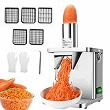 Cortador De Legumes Elétrico 250w  Com Luvas   5 Tipos De Redes De Faca   Disco Para Fatiar   Ralar  Fatiador De Restaurante  Picador Comercial De Legumes  Triturador De Cubos