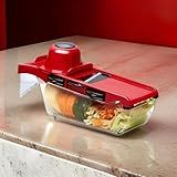Cortador De Legumes Premium Mandoline 6 Em 1 Fatiador E Ralador De Vegetais 6 Lâminas Recipiente 1L Prático E Durável Marca VIVID BUYS