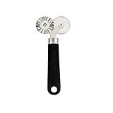Cortador De Massa Pastel Pizza Duplo Carretilha Em Inox
