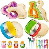 Cortador De Sanduíche Para Almoço Infantil 22 Peças LARGE Nifogo Sanduicheira Cortadores E Seladores De Biscoitos Removedor De Pão Formato De Círculo Quadrado Mickey Dinossauro Para Meninos E