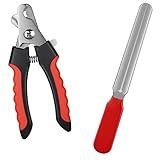 Cortador De Unhas Pet Kit Alicate E Lixa Para Cães E Gatos Preto E Vermelho