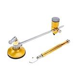 Cortador De Vidro Circular Portátil Calibrado Por Polegada Com Alça Redonda E Ventosa Kit De Ferramentas De Cortador De Vidro Circular Tipo Bússola Ajustável Com Caneta De Gravação Diâmetro 16 Polegadas 40 Cm