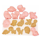Cortador Ejetor De Biscoito 3d Carimbo P Doce 8 Moldes Dino