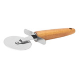 Cortador Pizza Inox Cabo Madeira Acacia Cozinha Mimo Style