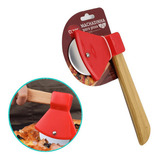 Cortador Pizza Machadinha Vermelho Fatiador Aço Inox Cabo