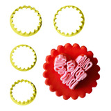 Cortador Redondo Babado M Bolo Pasta Biscuit 4 Pcs Blue Star