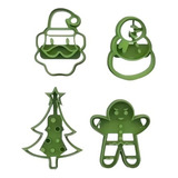 Cortadores De Biscoito Forma Natal 8cm Kit 4 Peças Brinde