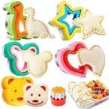 Cortadores De Sanduíche Para Almoço Infantil Grande 6 Peças Kimfead Sanduicheira Conjunto De Cortadores De Biscoito Dinossauro Rato Coração Estrela Urso