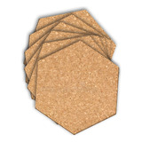Cortiça Adesiva Hexagonal 4mm 29x25 6 Pçs Decoração Quadro
