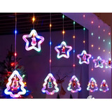 Cortina 130 Leds 5estrela 5arvoré Figuras Natalinas Cor Das Luzes Colorido