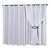 Cortina 160 X 260 Corta Luz Com Fivelas Para Prender O Voal